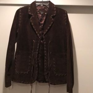 Jacket suede not leather.